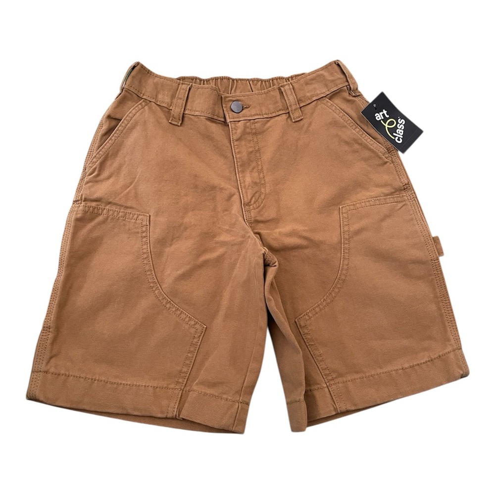 Art Class Boys Carpenter Shorts Size 8 Tan Brown Utility Pocket Cotton NWT